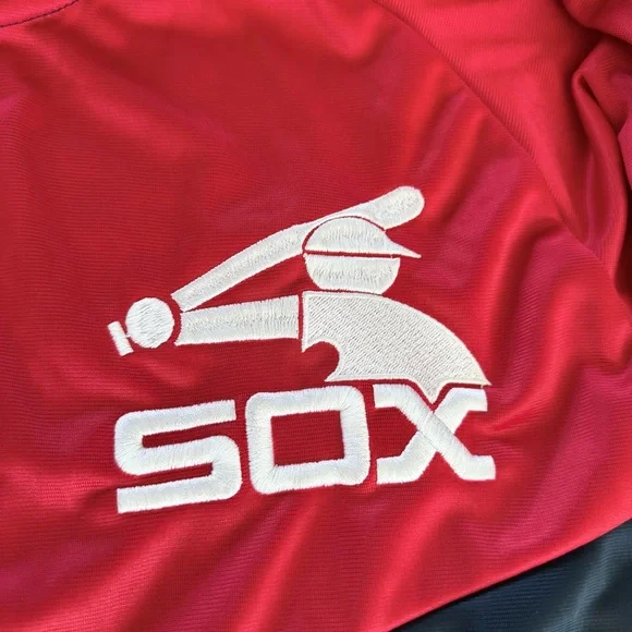 Chicago White Sox Vintage Red, Navy & White Bomber-Style Track Jacket - Picture 2 of 6